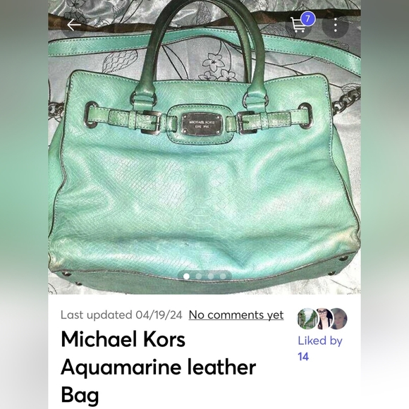 Michael Kors Aquamarine Leather Bag Purse Handbag - Picture 3 of 10